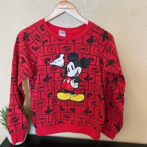 Mickey Mouse red sweatshirt juniors speech bubbles